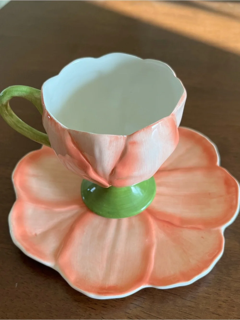 Floral Teacup & Saucer Set in Pink